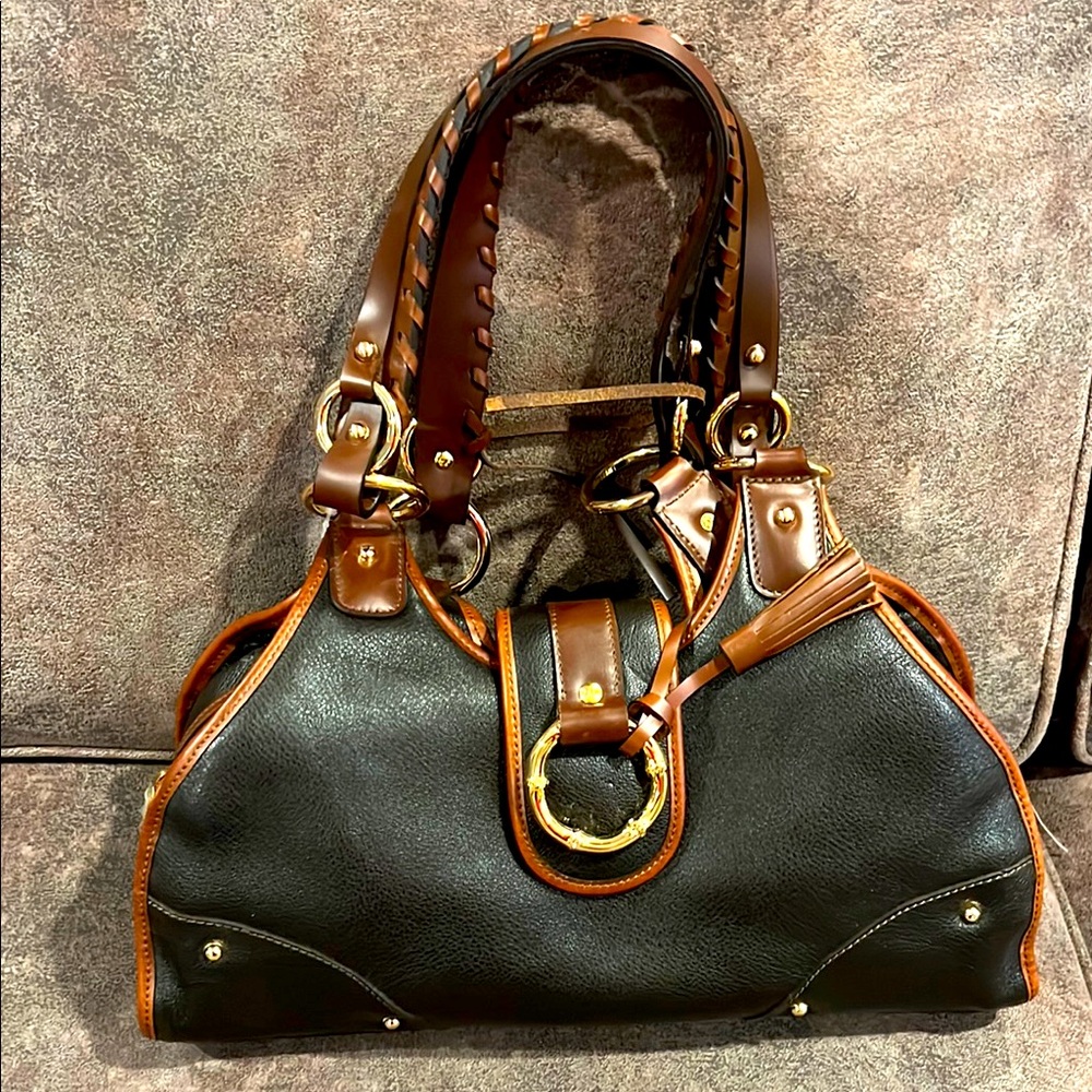Rioni Black/Brown and Tan Leather Handbag